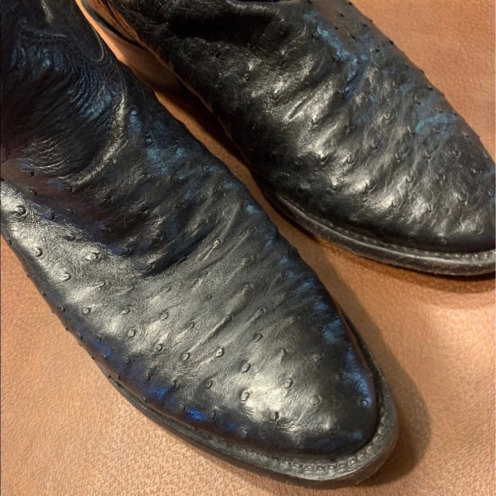 Men’s Justin Boots Black Full Quill Ostrich